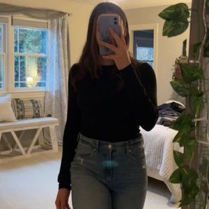 Adika black long sleeve open-back tee